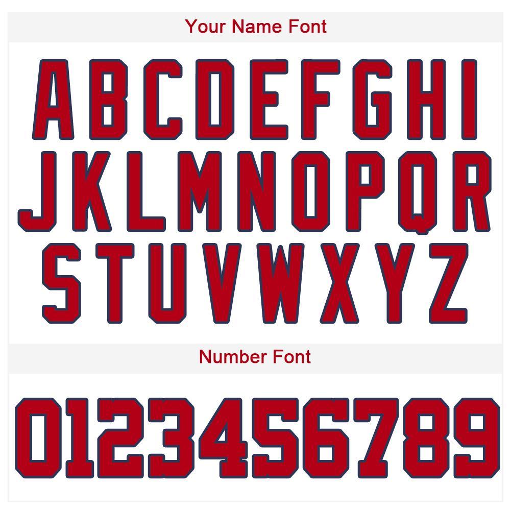Custom White Red-Navy Baseball Jersey - Sky-Custom
