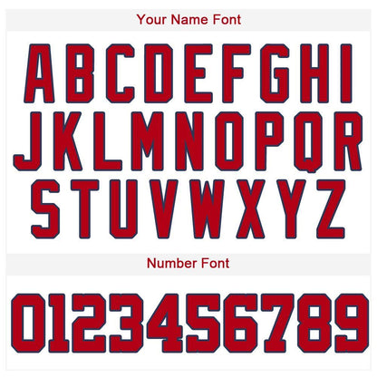 Custom White Red-Navy Baseball Jersey - Sky-Custom
