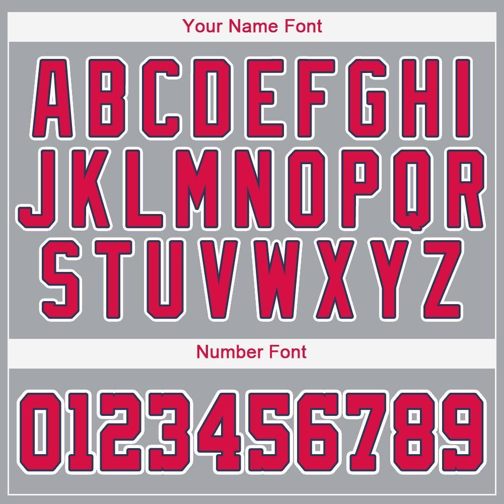 Custom Gray Red-Navy Baseball Jersey - Sky-Custom