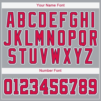 Custom Gray Red-Navy Baseball Jersey - Sky-Custom