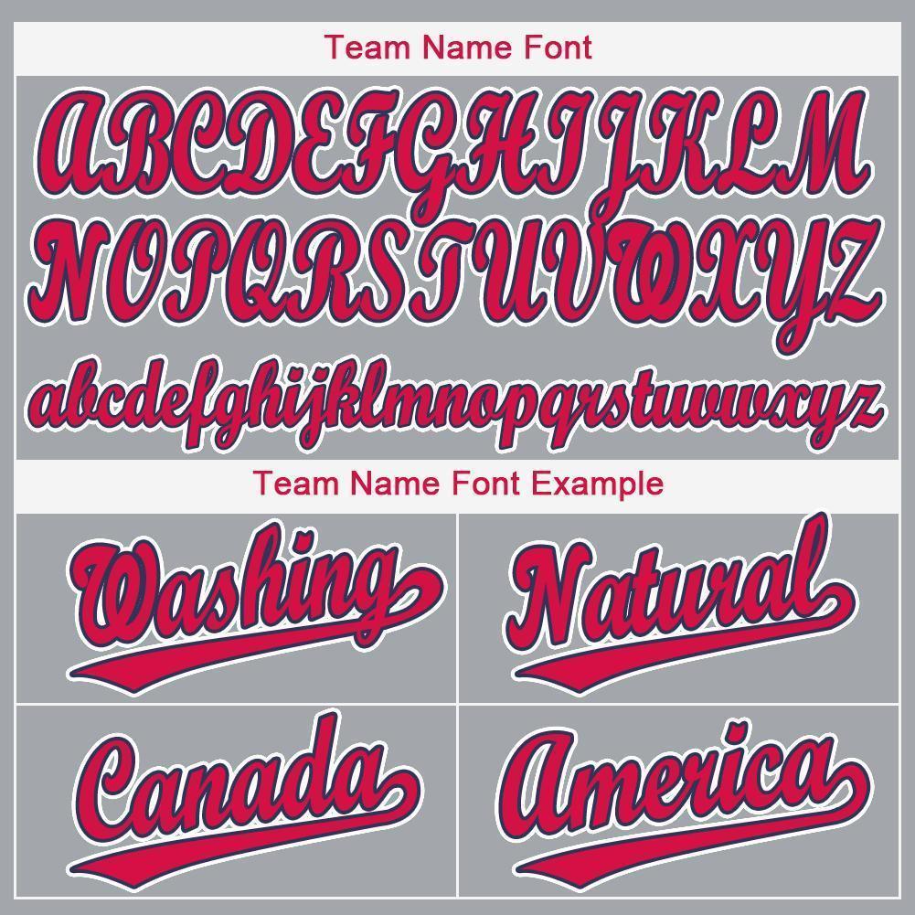 Custom Gray Red-Navy Baseball Jersey - Sky-Custom