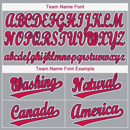 Custom Gray Red-Navy Baseball Jersey - Sky-Custom