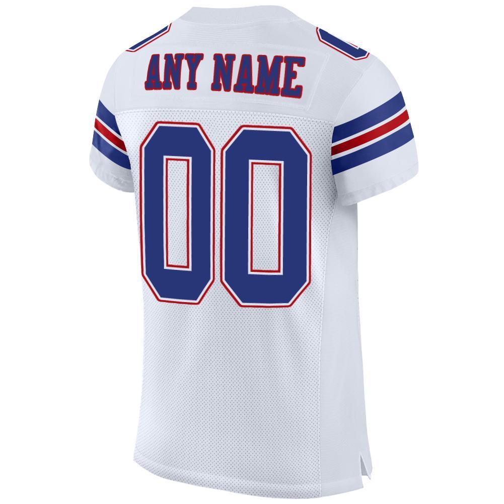 Custom White Royal-Red Mesh Authentic Football Jersey - Sky-Custom