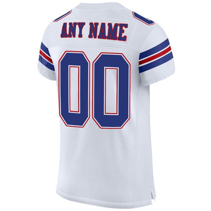 Custom White Royal-Red Mesh Authentic Football Jersey - Sky-Custom