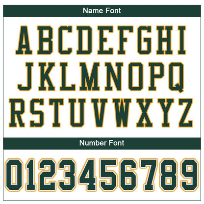 Custom White Green-Gold Mesh Authentic Football Jersey - Sky-Custom