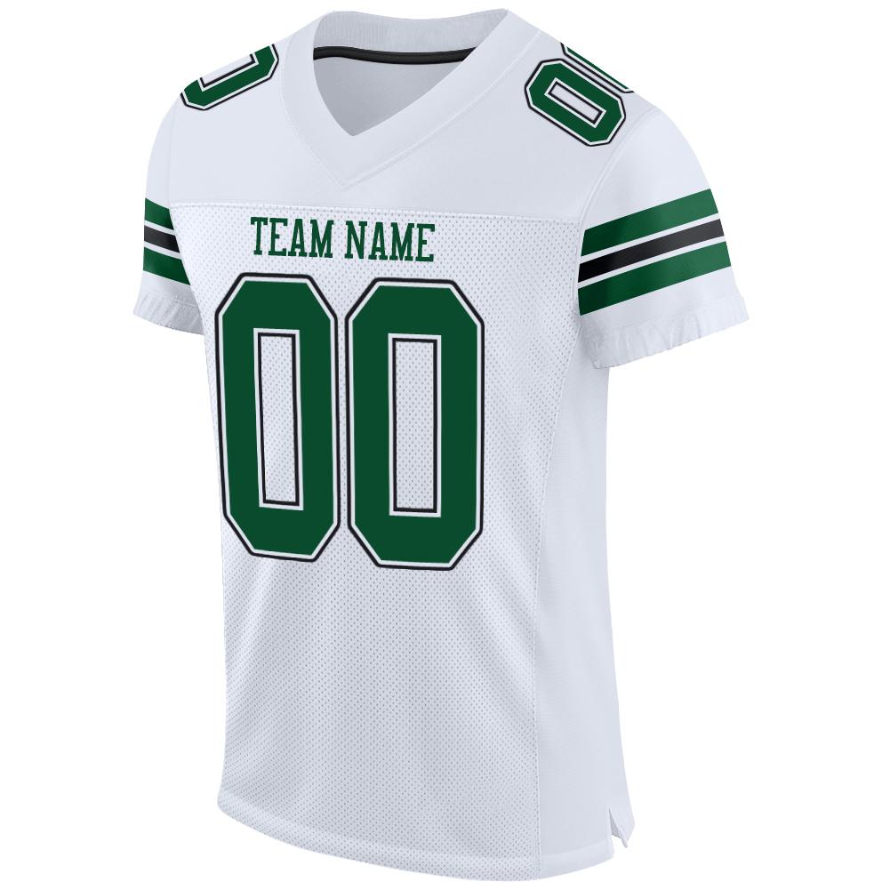 Custom White Grass Green-Black Mesh Authentic Football Jersey - Sky-Custom
