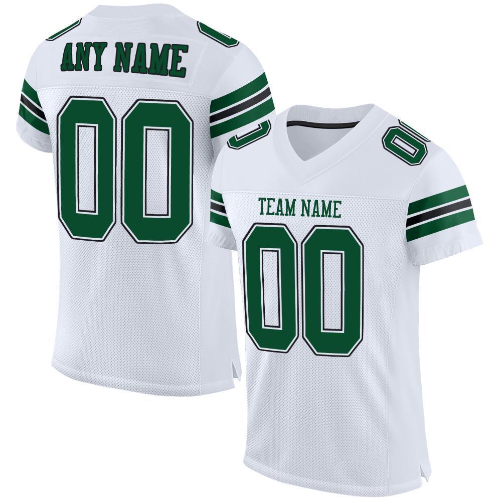 Custom White Grass Green-Black Mesh Authentic Football Jersey - Sky-Custom