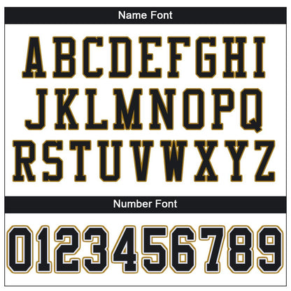 Custom White Black-Old Gold Mesh Authentic Football Jersey - Sky-Custom