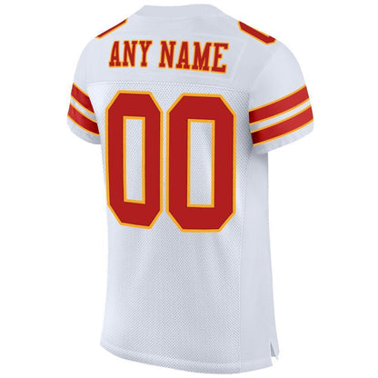 Custom White Scarlet-Gold Mesh Authentic Football Jersey - Sky-Custom