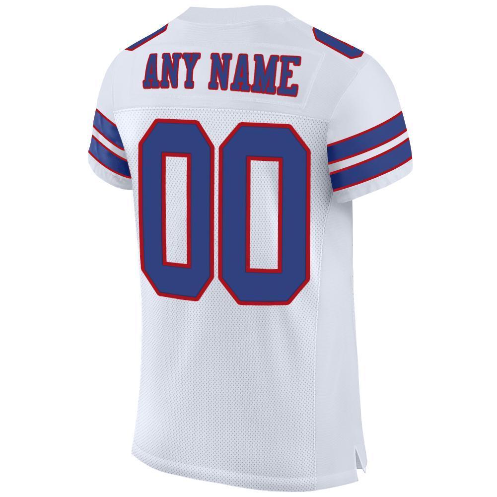 Custom White Royal-Red Mesh Authentic Football Jersey - Sky-Custom