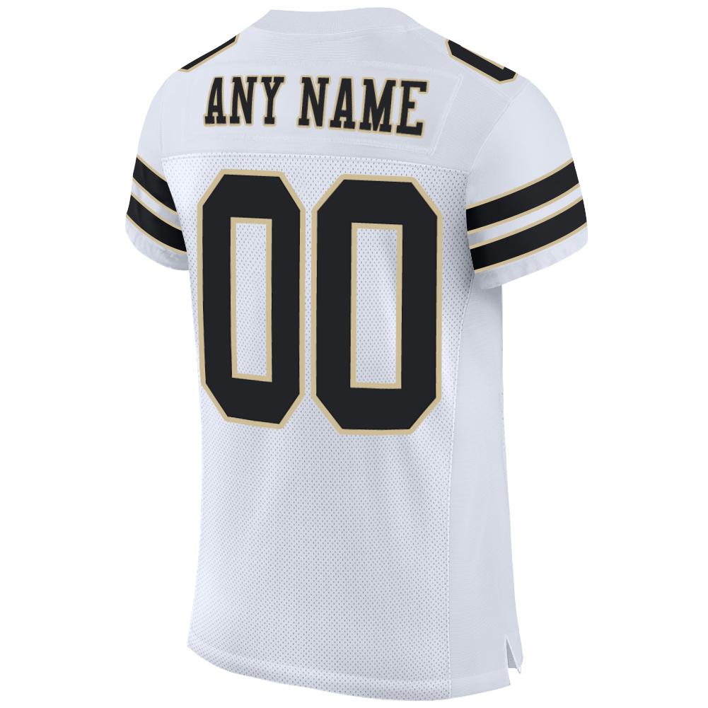 Custom White Black-Vegas Gold Mesh Authentic Football Jersey - Sky-Custom