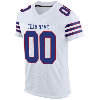 Custom White Royal-Red Mesh Authentic Football Jersey - Sky-Custom