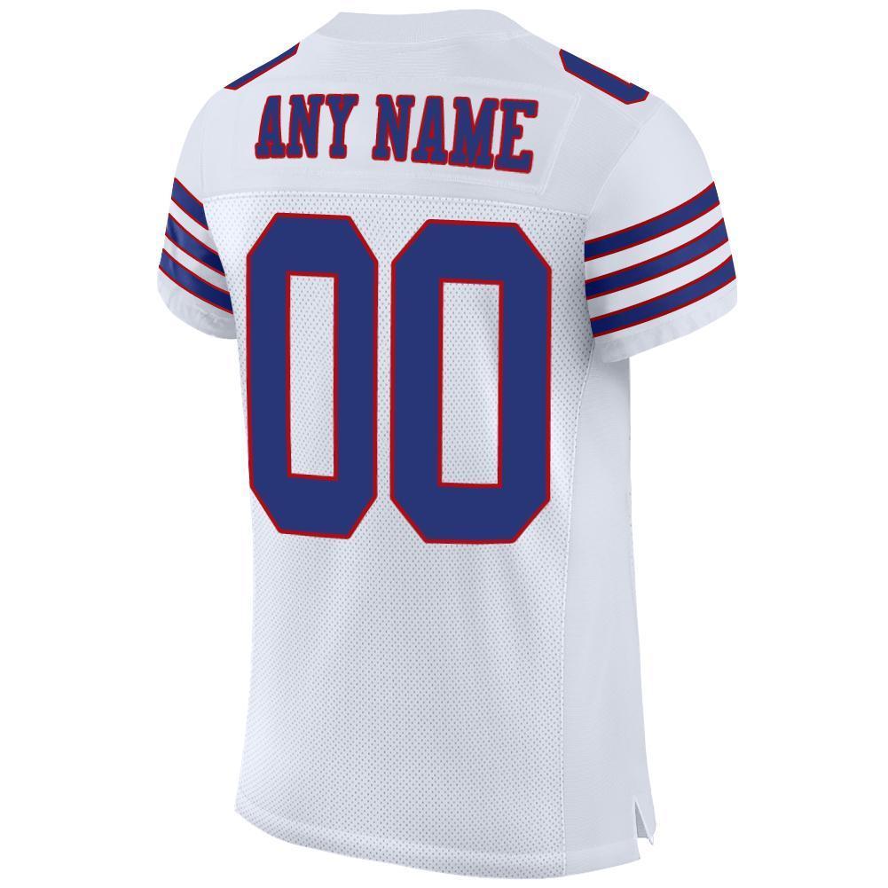 Custom White Royal-Red Mesh Authentic Football Jersey - Sky-Custom