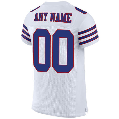 Custom White Royal-Red Mesh Authentic Football Jersey - Sky-Custom