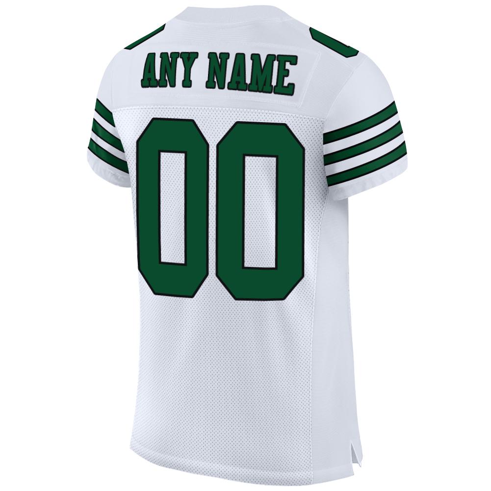 Custom White Grass Green-Black Mesh Authentic Football Jersey - Sky-Custom