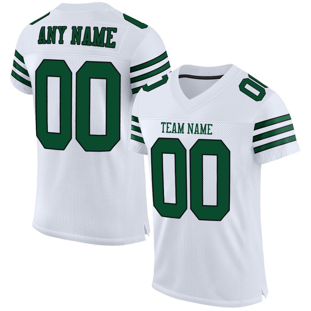 Custom White Grass Green-Black Mesh Authentic Football Jersey - Sky-Custom