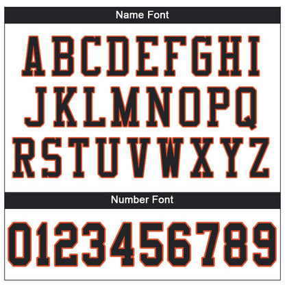 Custom White Black-Orange Mesh Authentic Football Jersey - Sky-Custom