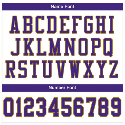 Custom White Purple-Old Gold Mesh Authentic Football Jersey - Sky-Custom