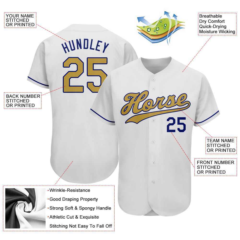 Custom White Old Gold-Royal Authentic Baseball Jersey - Sky-Custom