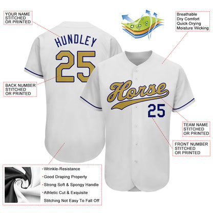 Custom White Old Gold-Royal Authentic Baseball Jersey - Sky-Custom