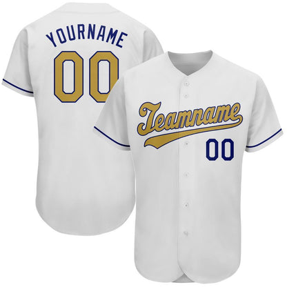 Custom White Old Gold-Royal Authentic Baseball Jersey - Sky-Custom