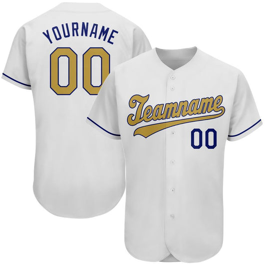 Custom White Old Gold-Royal Authentic Baseball Jersey - Sky-Custom