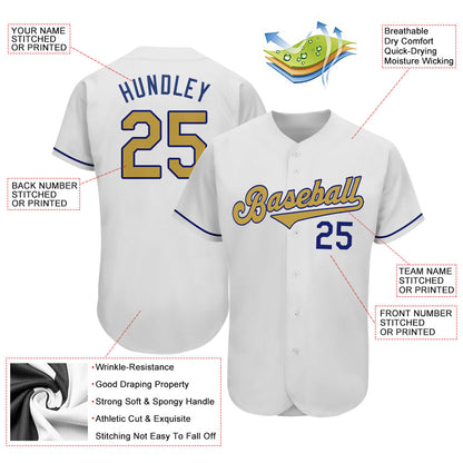 Custom White Old Gold-Royal Authentic Baseball Jersey - Sky-Custom