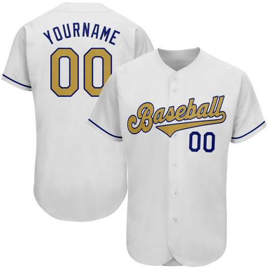 Custom White Old Gold-Royal Authentic Baseball Jersey - Sky-Custom