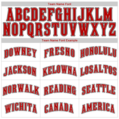 Custom White Red-Black Authentic Baseball Jersey - Sky-Custom