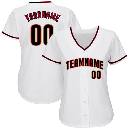 Custom White Black-Crimson Authentic Baseball Jersey - Sky-Custom
