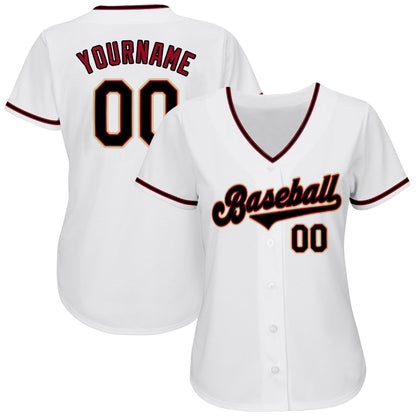 Custom White Black-Crimson Authentic Baseball Jersey - Sky-Custom
