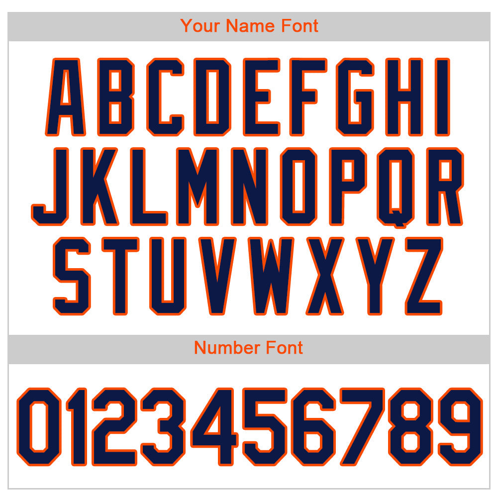Custom White Navy-Orange Authentic Baseball Jersey - Sky-Custom