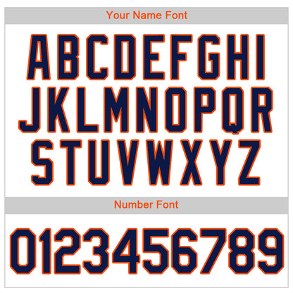 Custom White Navy-Orange Authentic Baseball Jersey - Sky-Custom