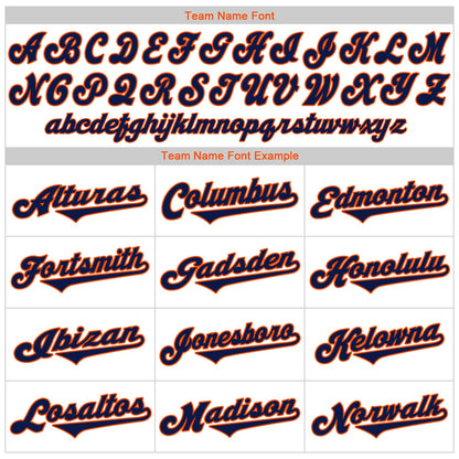 Custom White Navy-Orange Authentic Baseball Jersey - Sky-Custom