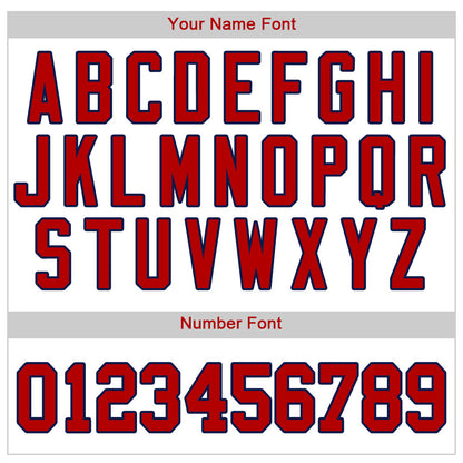 Custom White Red-Navy Authentic Baseball Jersey - Sky-Custom