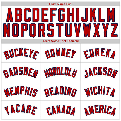 Custom White Red-Navy Authentic Baseball Jersey - Sky-Custom