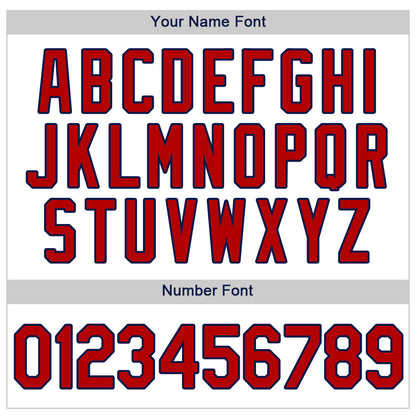 Custom White Red-Navy Authentic Baseball Jersey - Sky-Custom