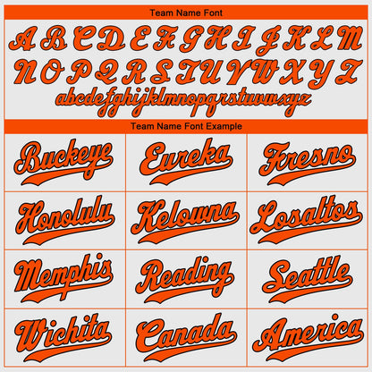 Custom White Orange-Black Authentic Baseball Jersey - Sky-Custom