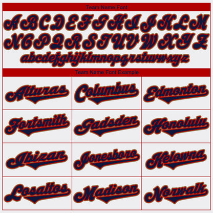 Custom White Navy-Red Authentic Baseball Jersey - Sky-Custom