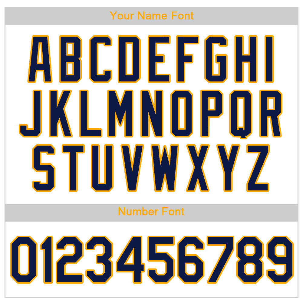 Custom White Navy Pinstripe Navy-Gold Authentic Baseball Jersey - Sky-Custom