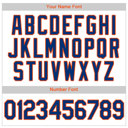Custom White Royal Pinstripe Royal-Orange Authentic Baseball Jersey - Sky-Custom