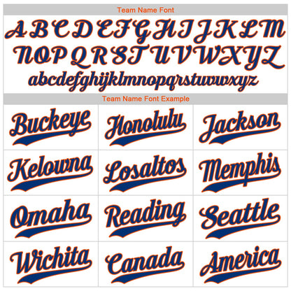 Custom White Royal Pinstripe Royal-Orange Authentic Baseball Jersey - Sky-Custom