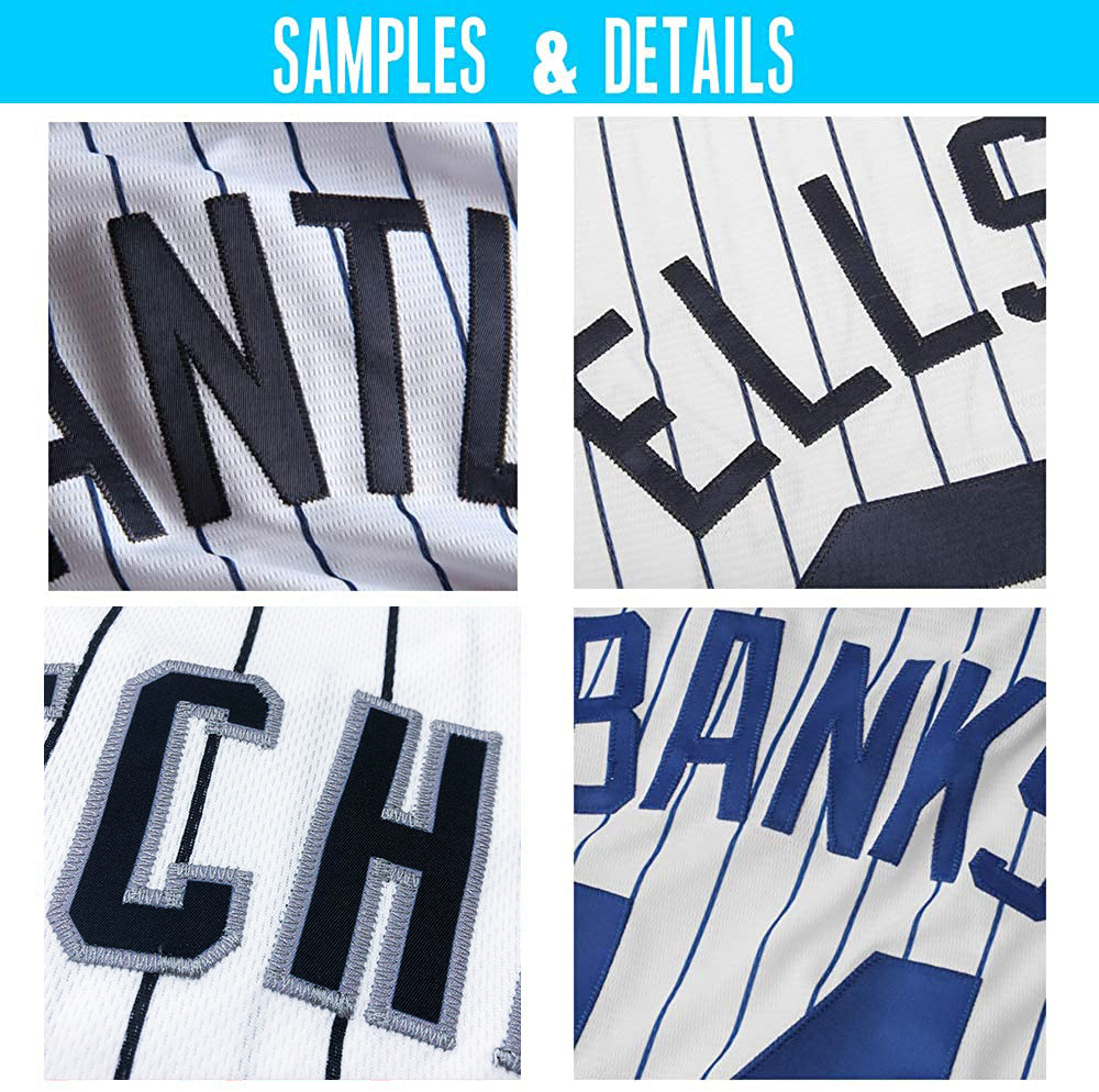 Custom White Red Pinstripe Red-White Authentic Baseball Jersey - Sky-Custom