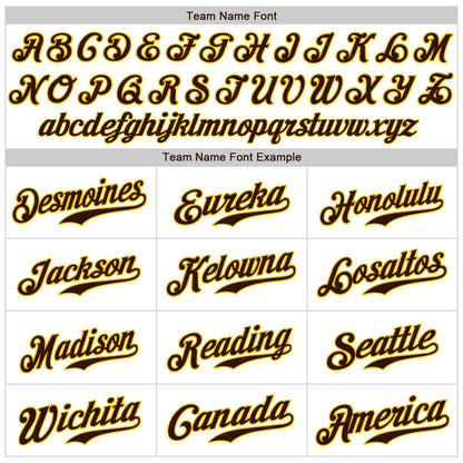 Custom White Brown Pinstripe Brown-Gold Authentic Baseball Jersey - Sky-Custom