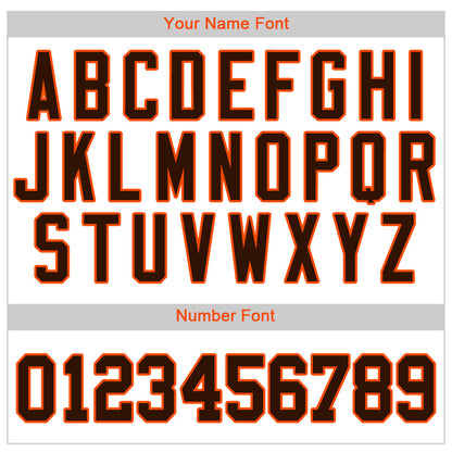Custom White Brown Pinstripe Brown-Orange Authentic Baseball Jersey - Sky-Custom