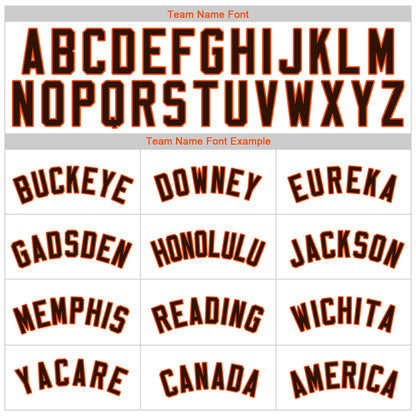 Custom White Brown Pinstripe Brown-Orange Authentic Baseball Jersey - Sky-Custom