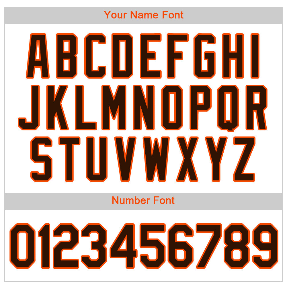 Custom White Brown Pinstripe Brown-Orange Authentic Baseball Jersey - Sky-Custom