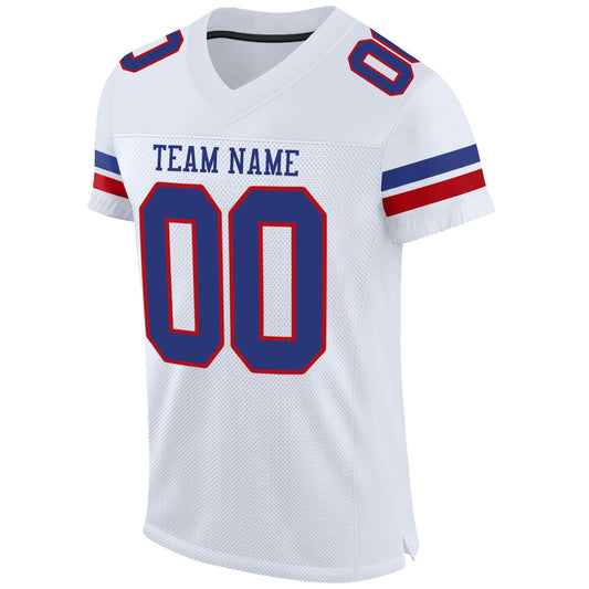 Custom White Royal-Red Mesh Authentic Football Jersey - Sky-Custom
