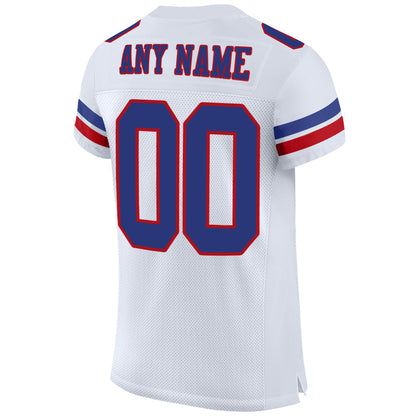 Custom White Royal-Red Mesh Authentic Football Jersey - Sky-Custom