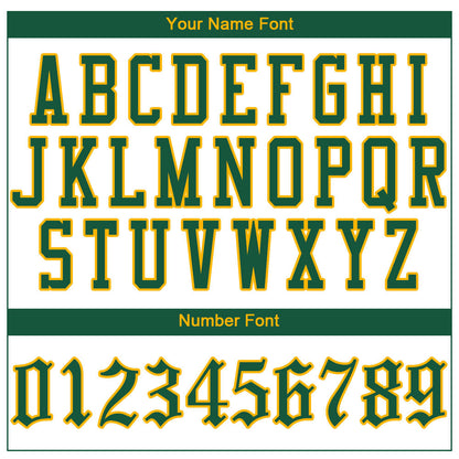 Custom White Kelly Green Pinstripe Kelly Green-Gold Authentic Baseball Jersey - Sky-Custom
